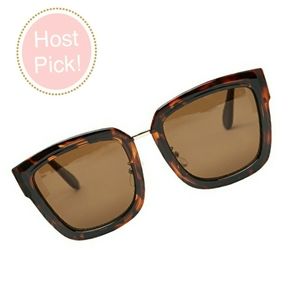 BCBG Lena Brown Square Tort Sunglasses NIP!